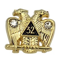 Scottish RIte 32* Goldplate Lapel Pin