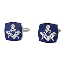 Square Masonic Cuff Links - Silvertone