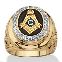 Masonic Zircon Alloy Ring