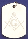 STERLING SILVER MASONIC ETCHED DISC TAG