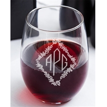 Monogram Stemless 17oz Wine glass