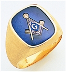 Master Mason Rings Square stone with S&C and "G" - 10KYG