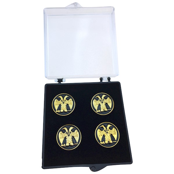 Scottish Rite 32 Wings Down Button Covers