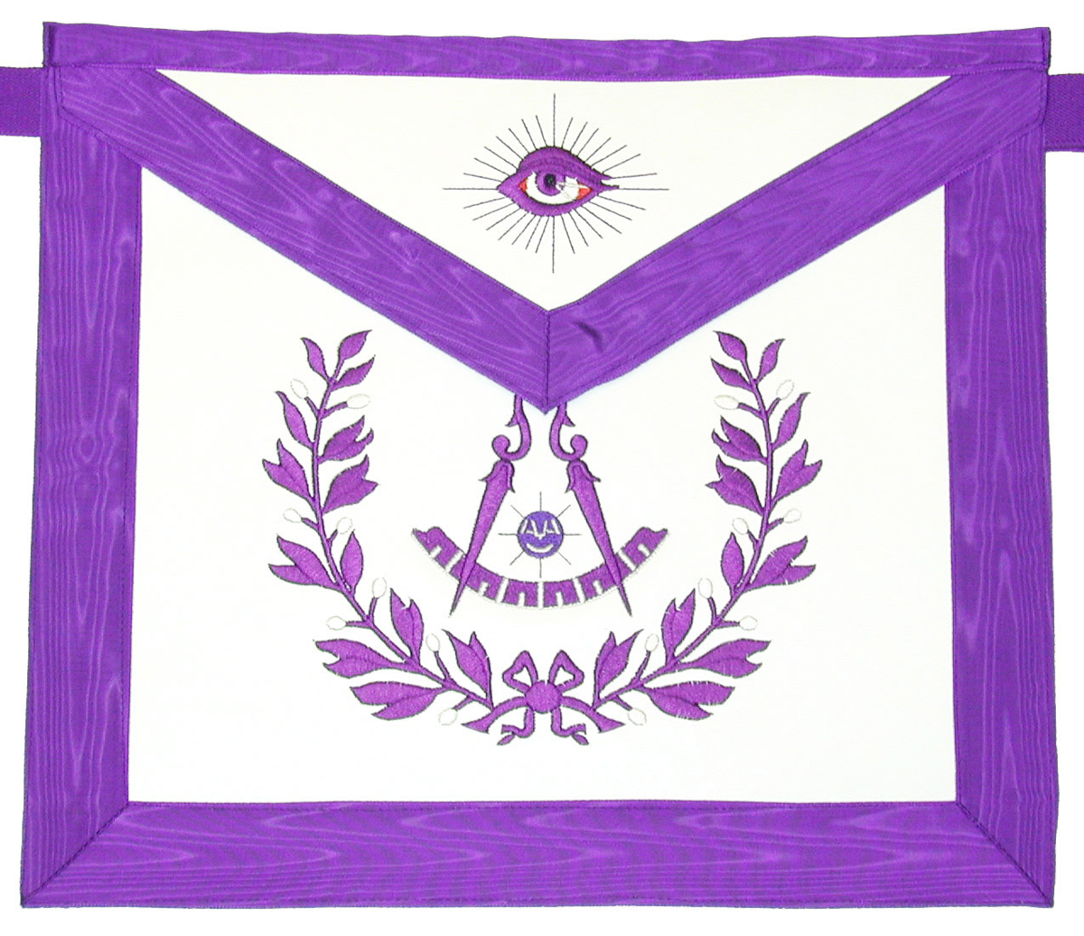 Past Master Purple Apron Emblem with Wreath