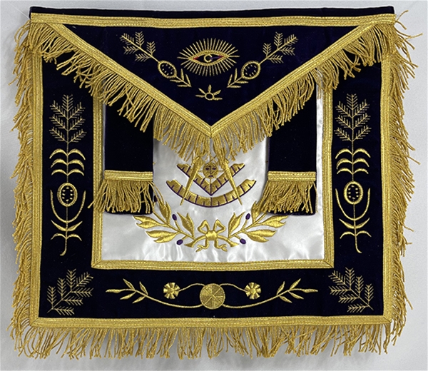 Masonic Grand Master Apron - Gold Metallic non-tarnish thread & Tabs