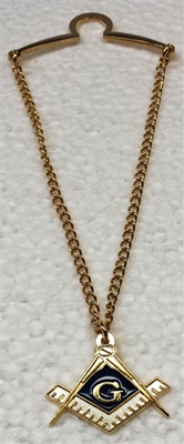 Masonic Tie Chain in gold tone with Masonic drop