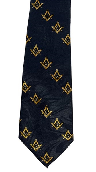 Masonic Navy blue tie with diagonal lines