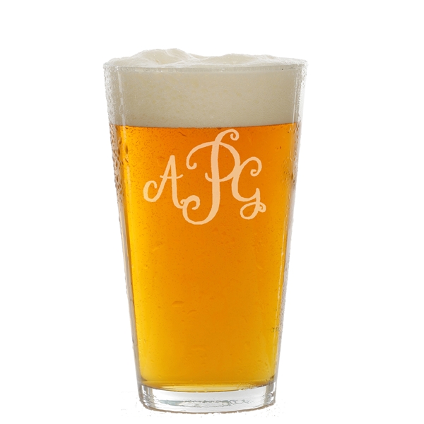 Monogram 16 oz pint glass