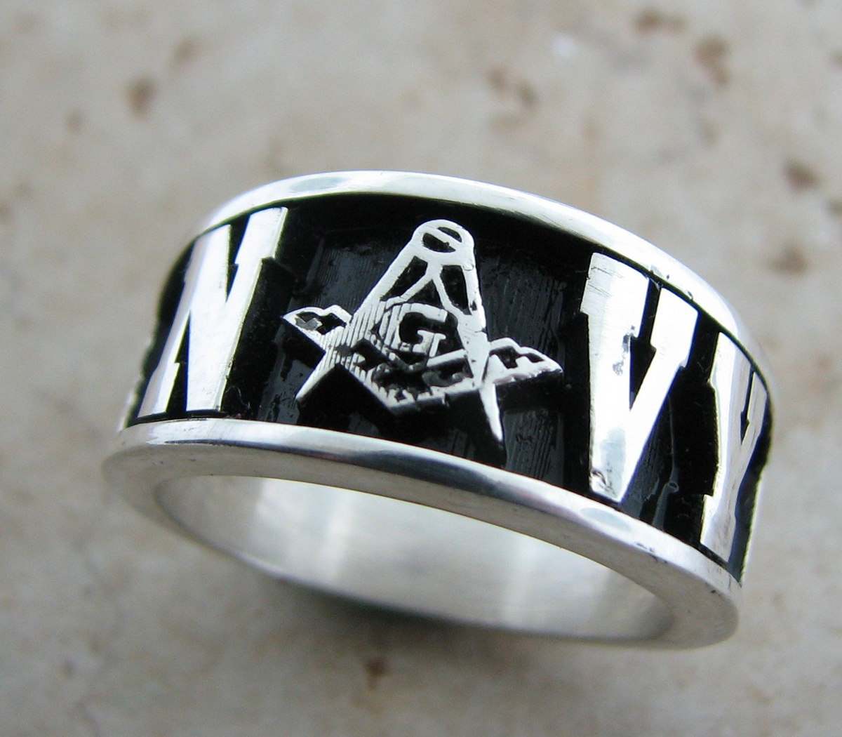 NAVY Masonic Sterling Silver ring